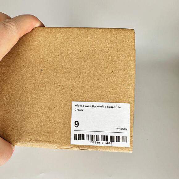 NWT Reformation Alessa Lace Up Cream Linen Wedge Espadrilles Shoes Size 9 - Picture 14 of 16